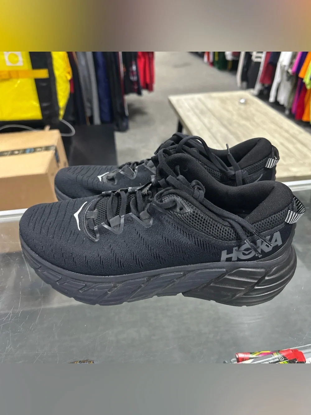 Women 12B/10.5M Hoka One One Gaviota 3 Shoes Black Running Stability Gym Walk